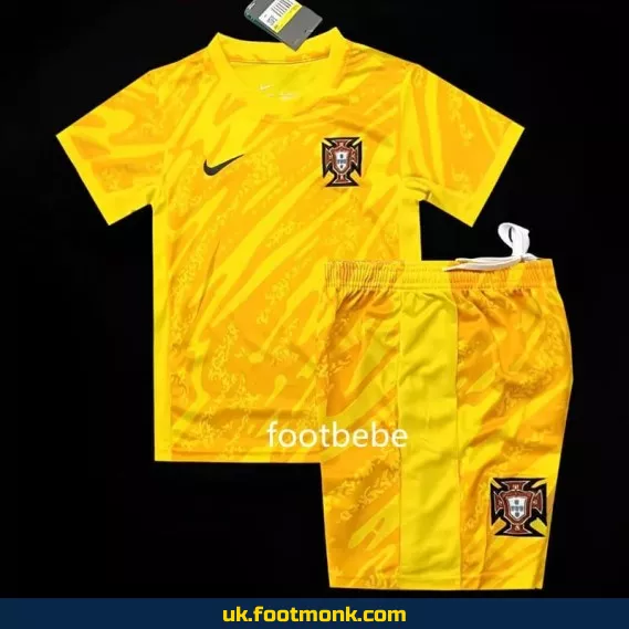 Portugal 2024 goalkeeper jersey for kids, yellow.