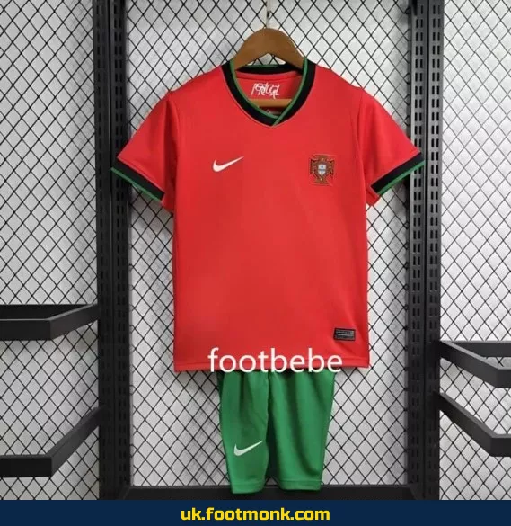 Portugal home red kids' jersey Euro 2024.