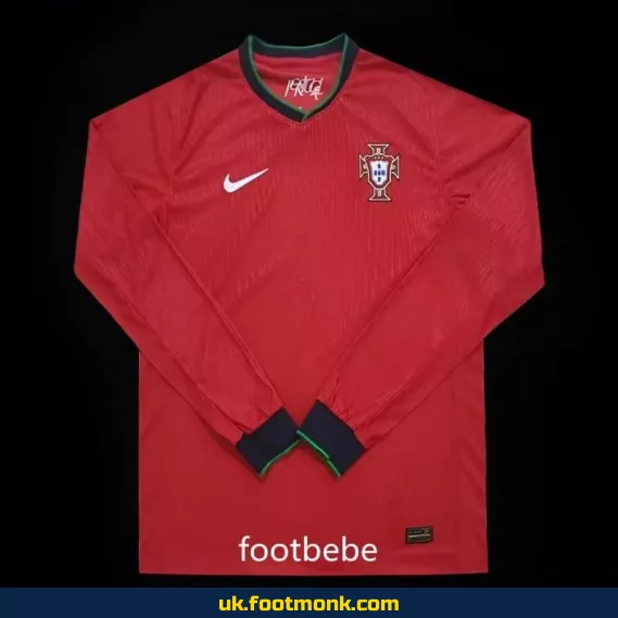 Portugal Euro 2024 home long-sleeved jersey.