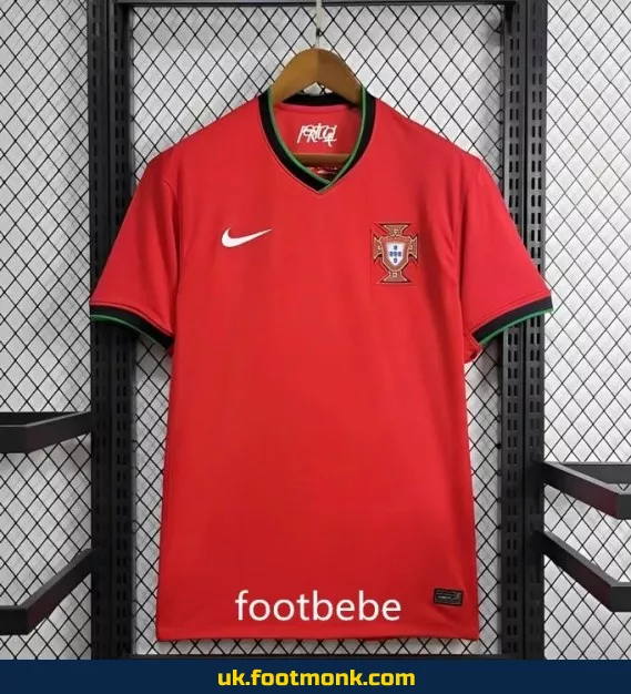 Portugal Euro 2024 home red jersey.