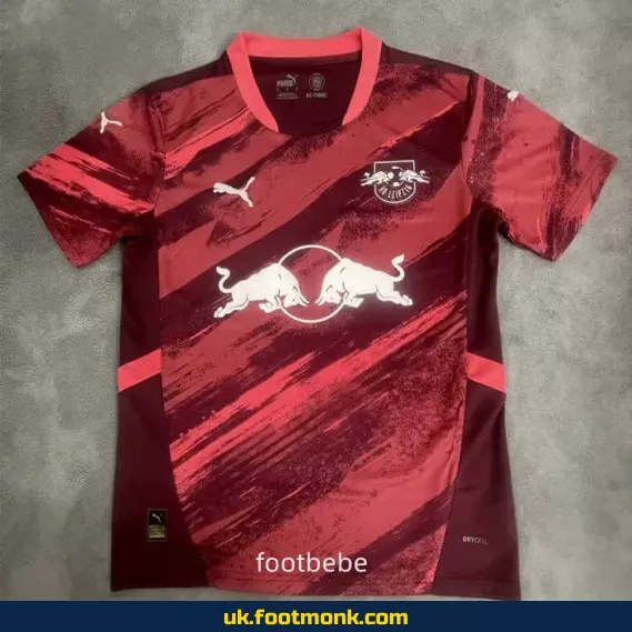 RB Leipzig 2024 2025 away red jersey.