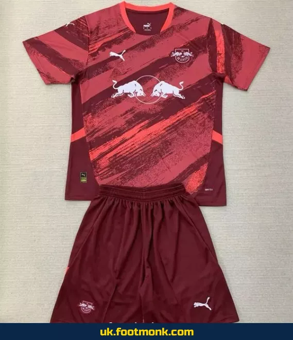 RB Leipzig children's away red jersey 2024 2025.