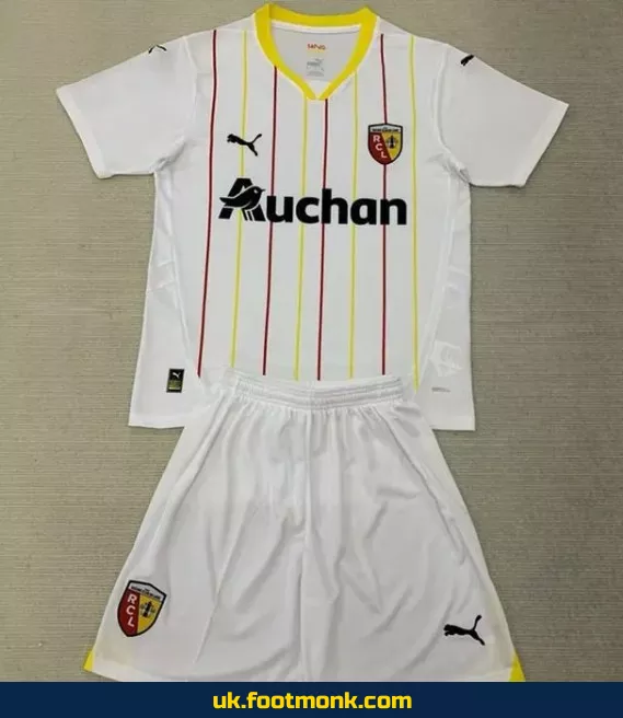 RC Lens 2024-2025 Third White Kids' Jersey.