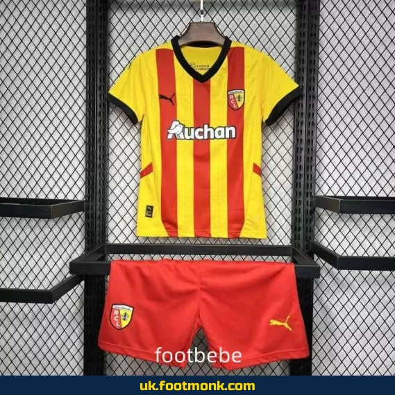 RC Lens home jersey for kids 2024-2025.