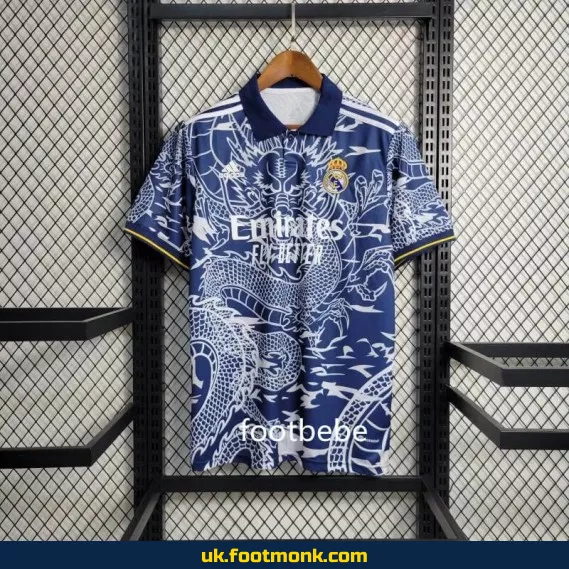 Real Madrid 2023 2024 blue dragon jersey.