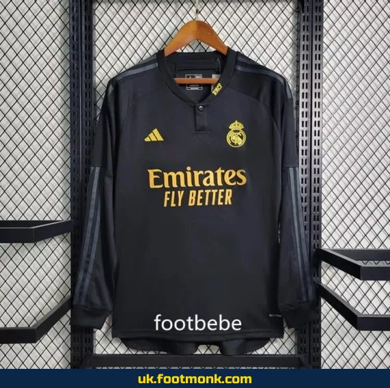Real Madrid 2023 2024 long sleeves black jersey.