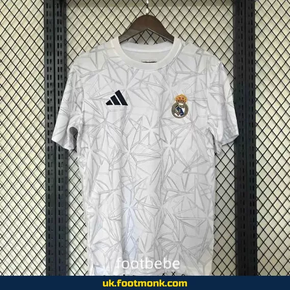 Real Madrid 2024-2025 Pre-Match White Jersey.