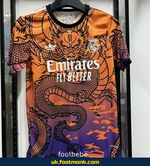Real Madrid 2024 2025 jersey colorful dragon.
