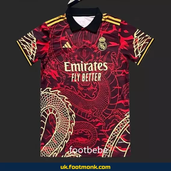 Real Madrid 2024 2025 dragon red jersey.