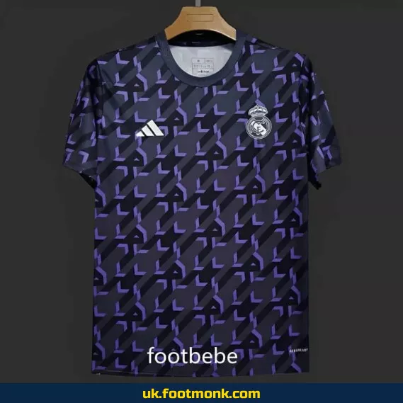 Real Madrid 2024 shadow blue training jersey.