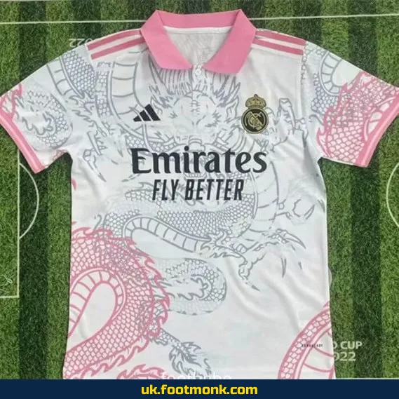 Real Madrid 2025-2026 white Dragon jersey.