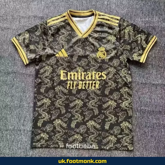 Real Madrid 2025 2026 Dragon black jersey.