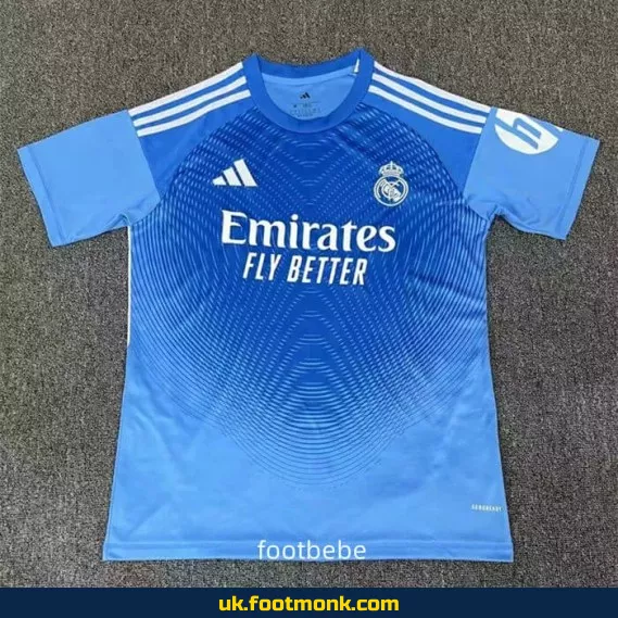 Real Madrid 2025 2026 goalkeeper jersey blue.