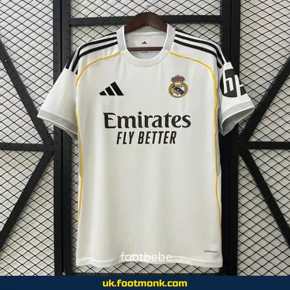 Real Madrid 2025-2026 home jersey white.
