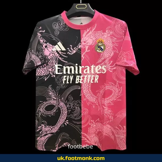 Real Madrid jersey 2025 2026 dragon Rose Noir.
