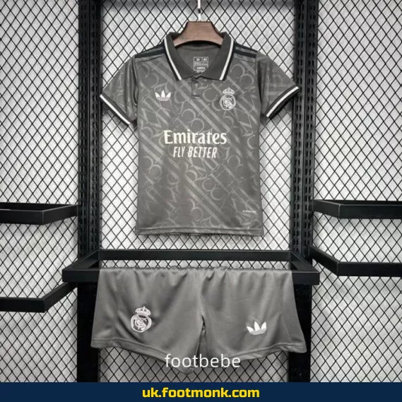 Real Madrid 2024-2025 Kids Third Black Jersey.
