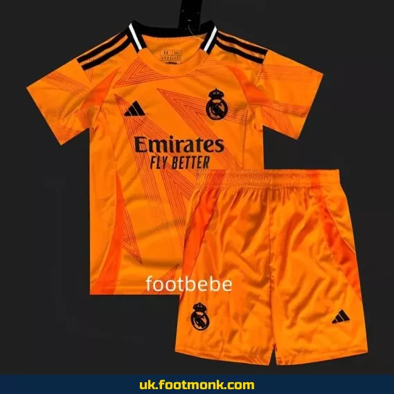 Real Madrid Kids Jersey 2024 2025 orange.