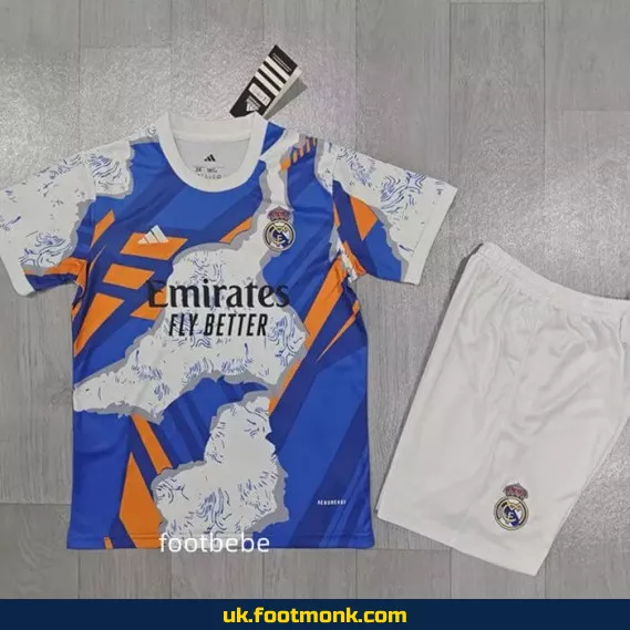 Real Madrid Kids Jersey 2025 2026 Special blue edition.