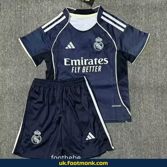 Real Madrid away jersey for kids 2025-2026.
