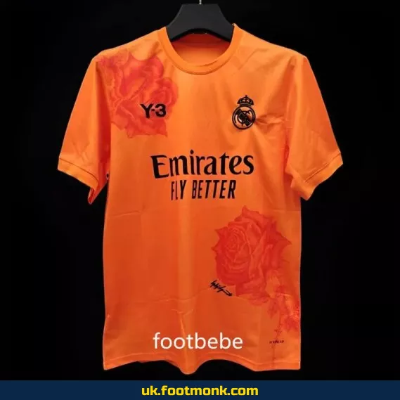 Real Madrid Y3 jersey 2024 2025 orange.