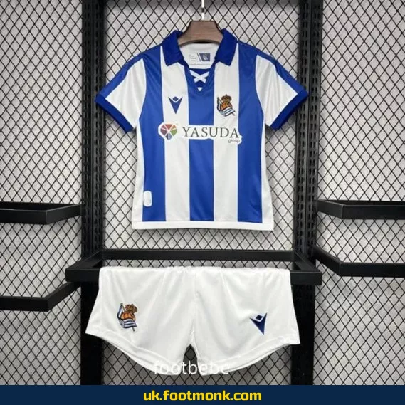 Real Sociedad home jersey for kids 2024-2025.