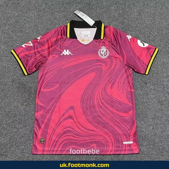 Real Valladolid 2024-2025 pink red jersey.