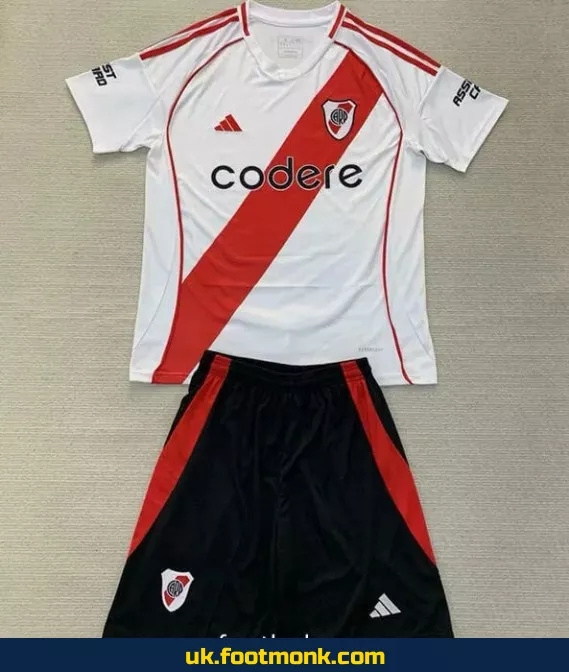 River Plate home jersey for kids 2024-2025 White.