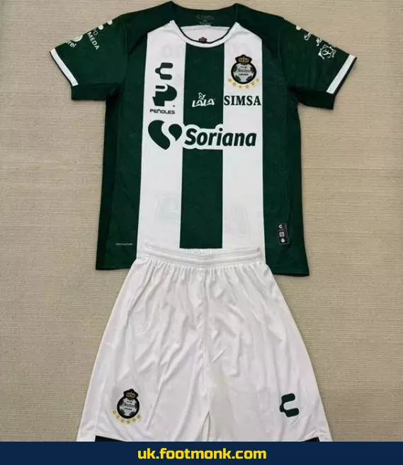Santos Laguna 2025 home jersey for kids.