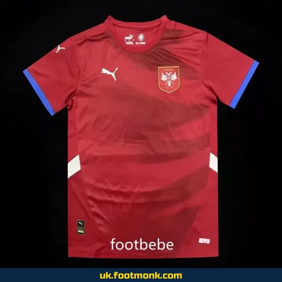 Serbia Euro 2024 home red jersey.