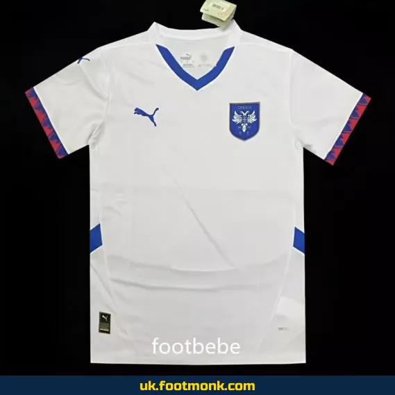 Serbia Euro 2024 away white jersey.