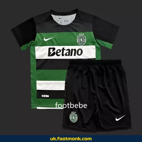 Sporting CP 2024-2025 home kids' jersey.