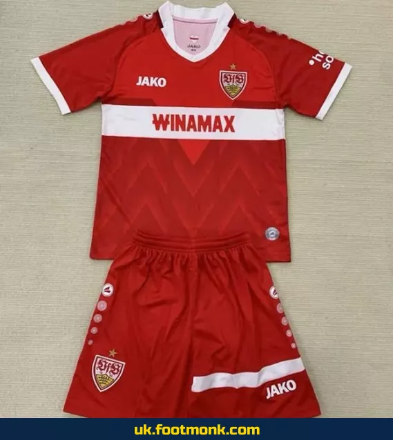 Stuttgart away red kids' jersey 2024 2025.