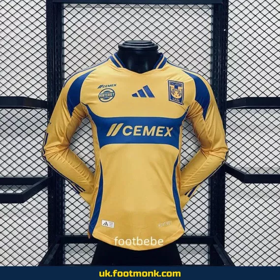 Tigres UANL 2024-2025 home long-sleeve jersey.
