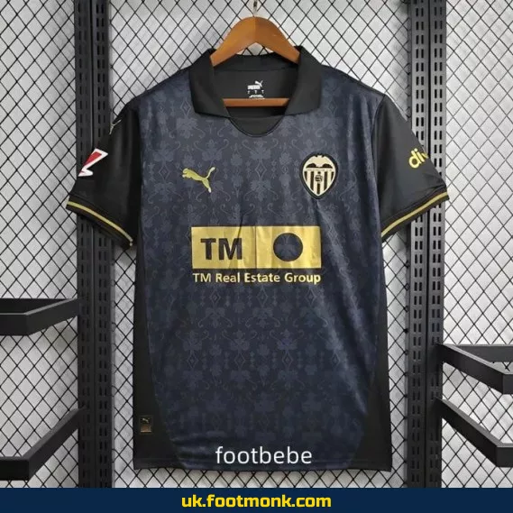 Valencia away black jersey 2024 2025.