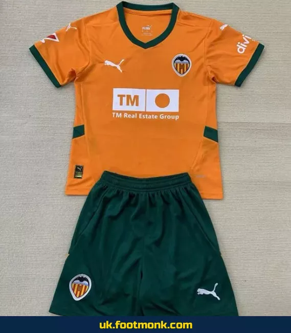 Valencia Children's Jersey 2024 2025 Third orange.