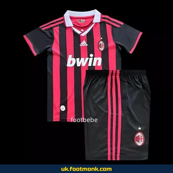 Vintage AC Milan home jersey for kids 2009-2010.