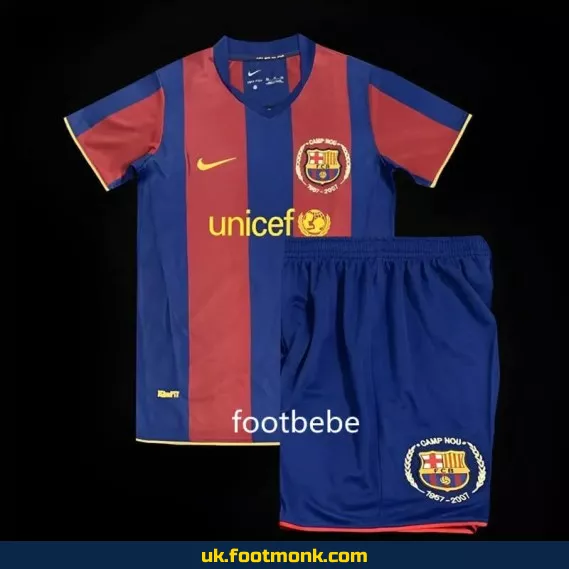 Vintage Barcelona Home Jersey Kids 2007 2008.