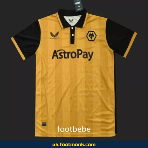 Wolverhampton Wanderers 2024 yellow polo shirt.