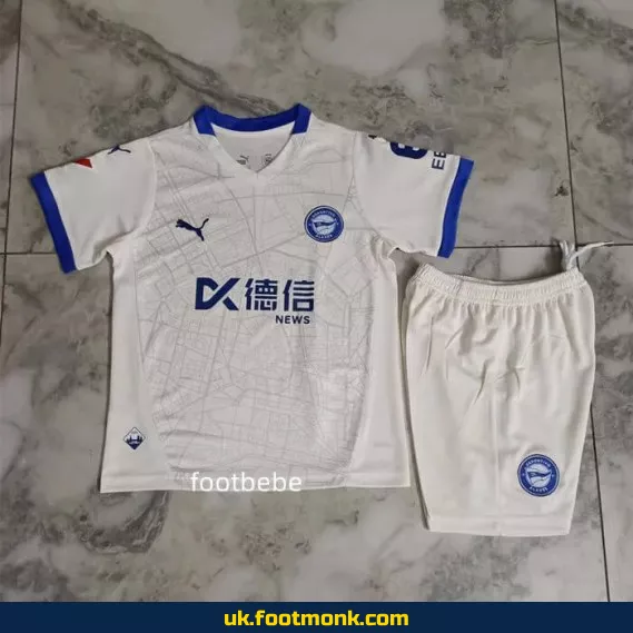 Alaves away football jersey for kids 2024-2025.