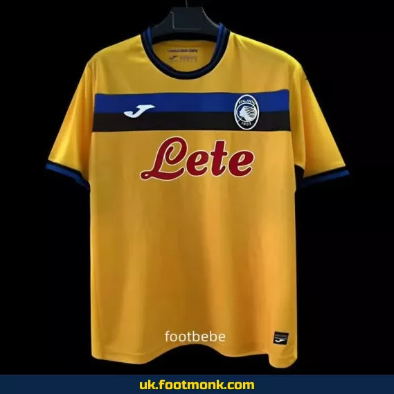 Atalanta football jersey 2024 2025 third yellow.