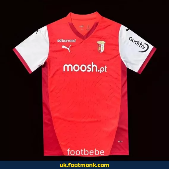 Braga 2024 2025 home red football jersey.