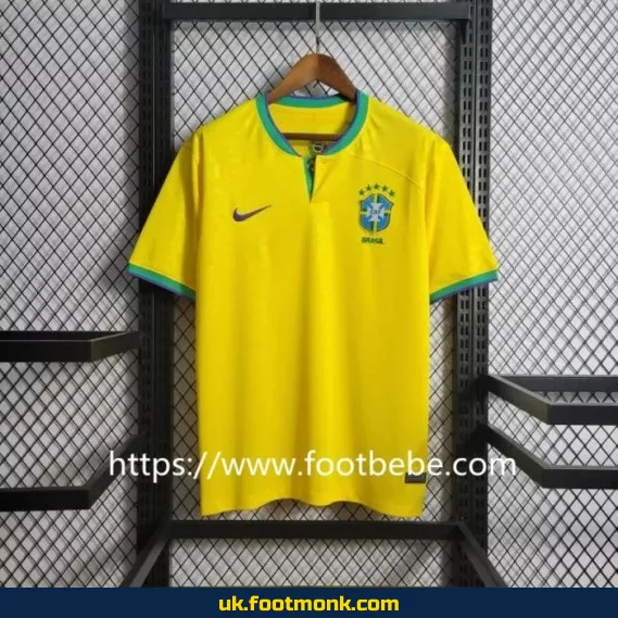 Brazil 2022 World Cup home yellow football jersey.