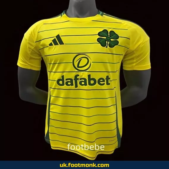 Celtic FC 2024-2025 away yellow football jersey.