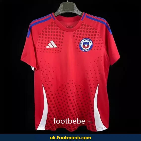 Chile 2024 home red football jersey.