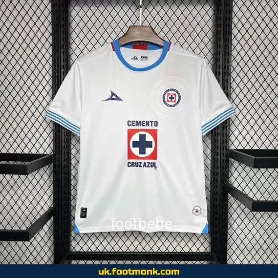 Cruz Azul 2024-2025 white away football jersey.