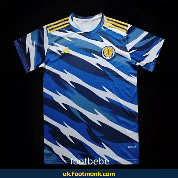 Scotland 2024 pre-match blue football jersey.