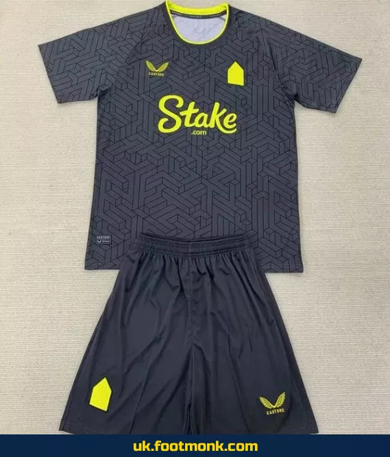 Everton kids' football jersey 2024-2025 black.