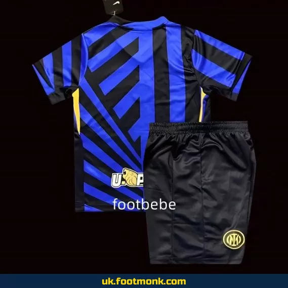Inter Milan home football jersey for kids 2024-2025.