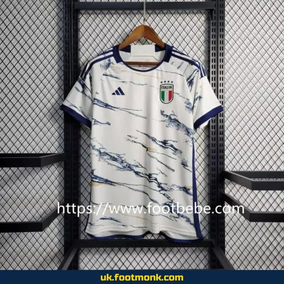 Italy 2023 away football jersey White.