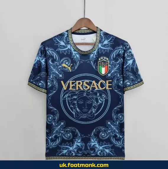 Italy football jersey Versace 2022 2023 Pre Match.